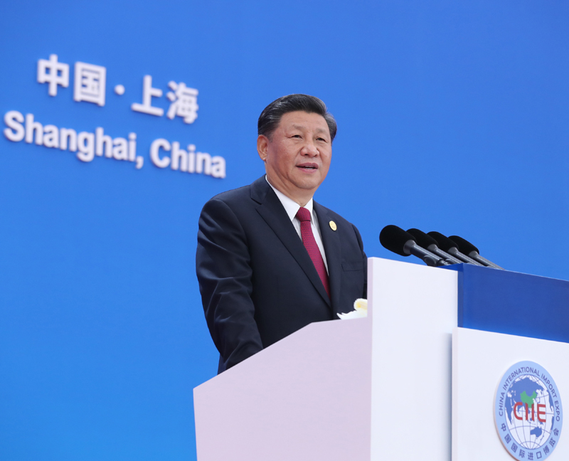 2019年11月5日，第二届中国国际进口博览会在上海国家会展中心开幕。国家主席习近平出席开幕式并发表题为《开放合作 命运与共》的主旨演讲。